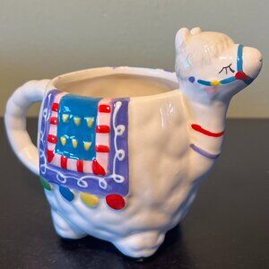 Llama / Alpaca Hand Painted Ceramic Mug / Planter ~ Home Decor ~ Animal Lover